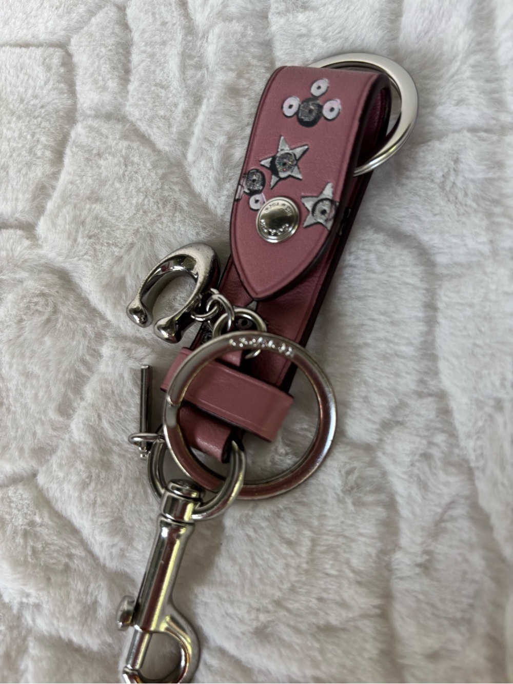 Coach Trigger Snap Bag Charm With Star Print - Picture 8 of 9